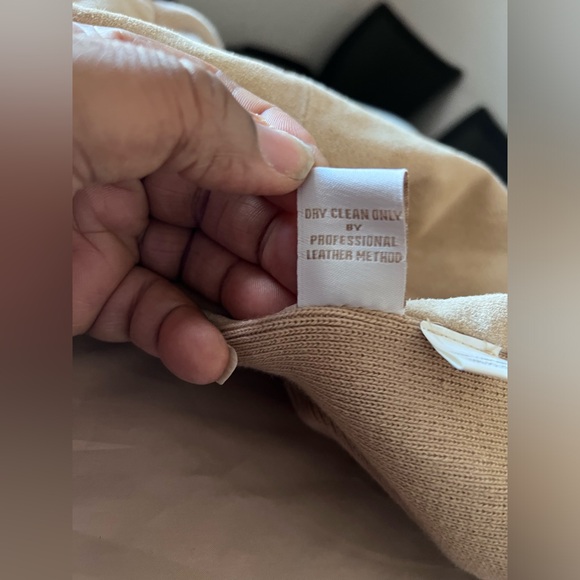 Badgley Mischka’s “American Glamour” Beige Suede Waterfall Collar Jacket Size XL - Picture 14 of 14